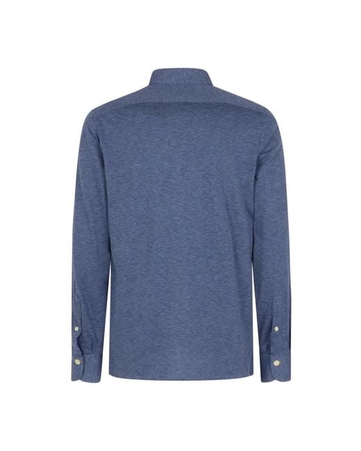 Finamore 1925 Blue Polo Shirts for men