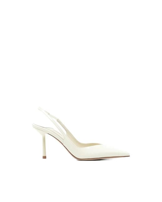 Le Silla White Mojito Patent Slingback Heels