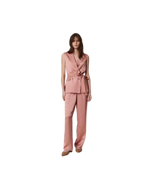 Twinset Pink Straight Trousers