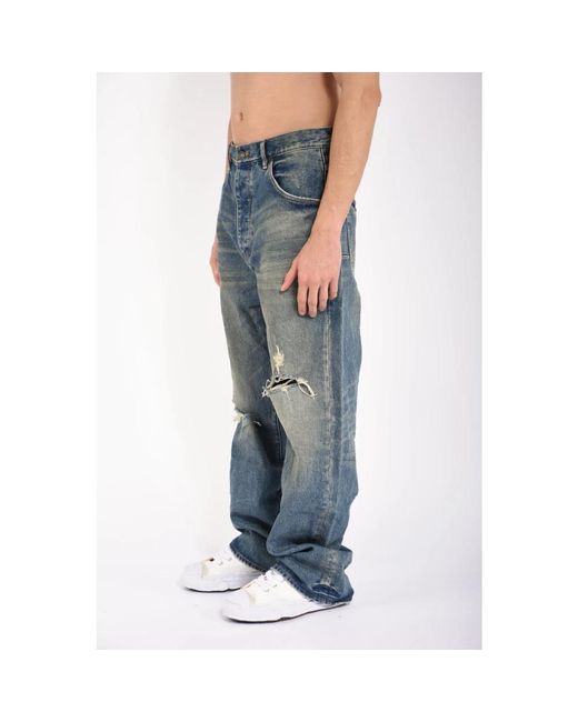Purple Brand Blue Straight Jeans for men