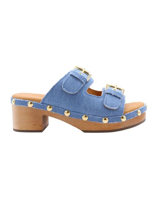 Heeled Mules di Dwrs Label in Blue