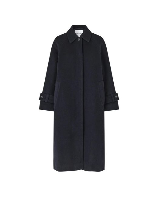Single-Breasted Coats Samsøe & Samsøe de color Blue