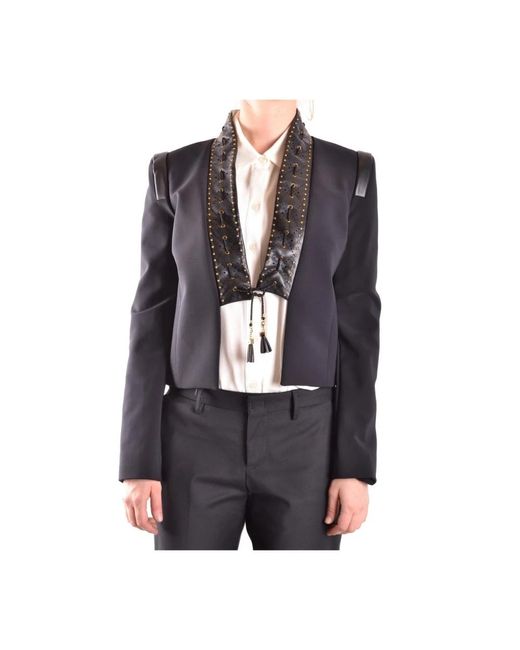 Elisabetta Franchi Jassen ,Zwart ,Zwarte Blazer Met Lange Mouwen in het Gray