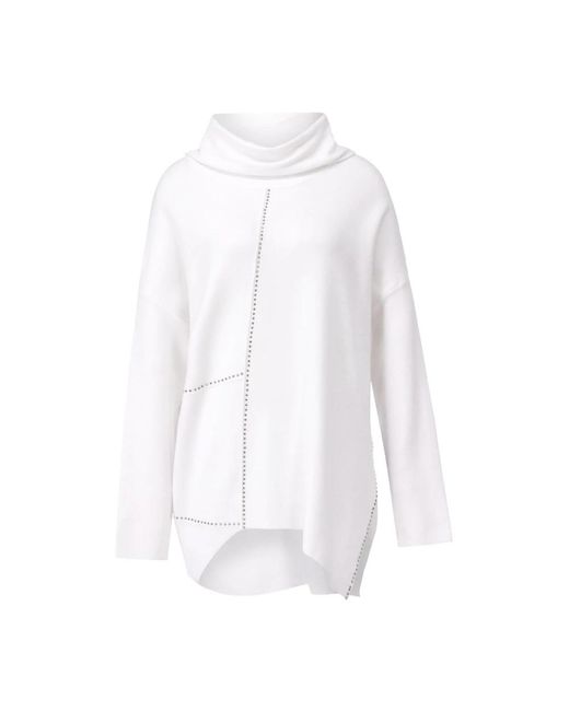 Joseph Ribkoff Truien & Vesten ,Wit ,Leer Chique Pullover Met Juwelen in het White
