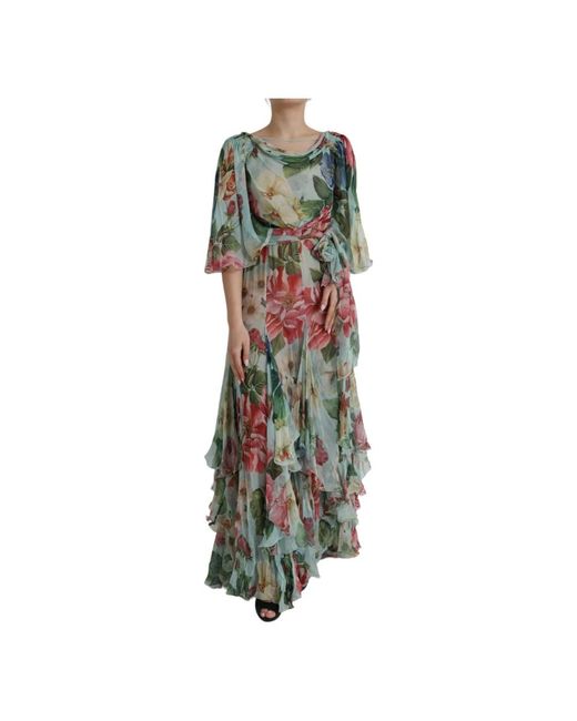 Dolce & Gabbana Green Maxi Dresses