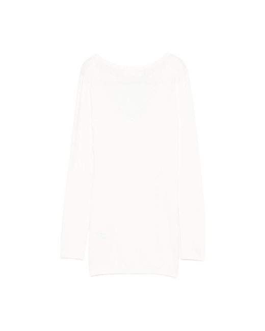 Lisa Yang White Round-Neck Knitwear