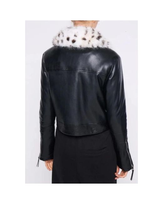 Silvian Heach Black Faux Fur & Shearling Jackets