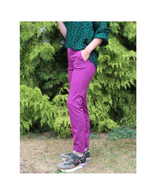 Mason's Purple Slim-Fit Trousers