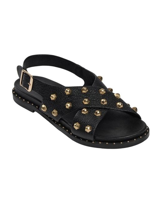 Sofie Schnoor Black Schwarze Sandale Mit Coolen Nieten Details