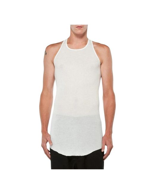 Rick Owens Tops ,Wit ,Basic Rib Tank in het White voor heren