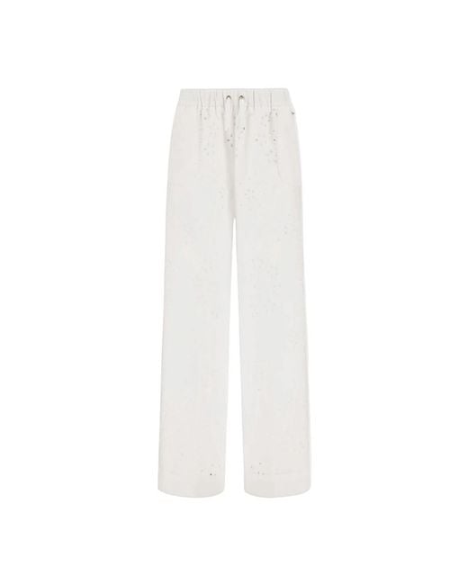 Herno White Wide Trousers