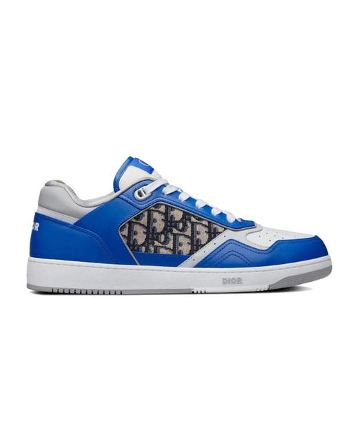 Sneakers in pelle con monogramma iconico di Dior in Blue da Uomo