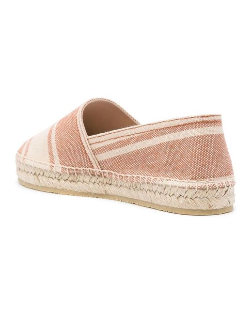 Etro Schoenen ,Bruin ,Katoen Gestreepte Canvas Espadrilles in het Pink