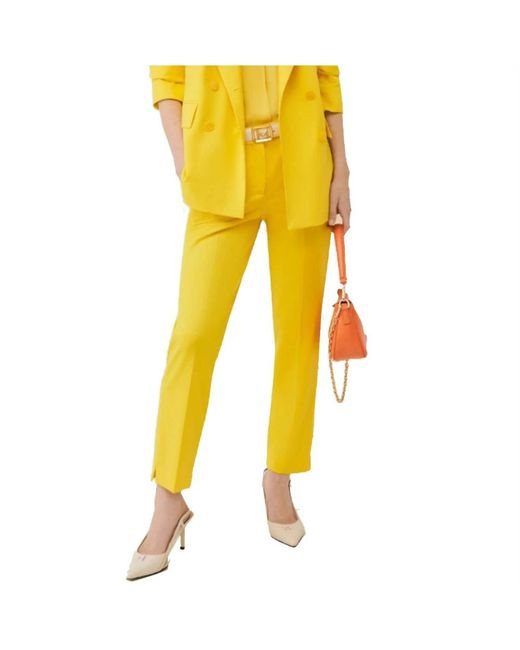 Marella Yellow Cropped Trousers