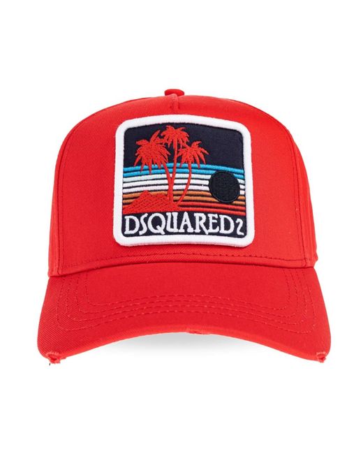 DSquared² Accessoires ,Rood ,Katoen Baseballpet in het Red voor heren