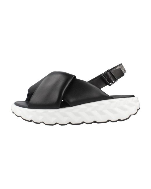 4Ccccees Black Flat Sandalen