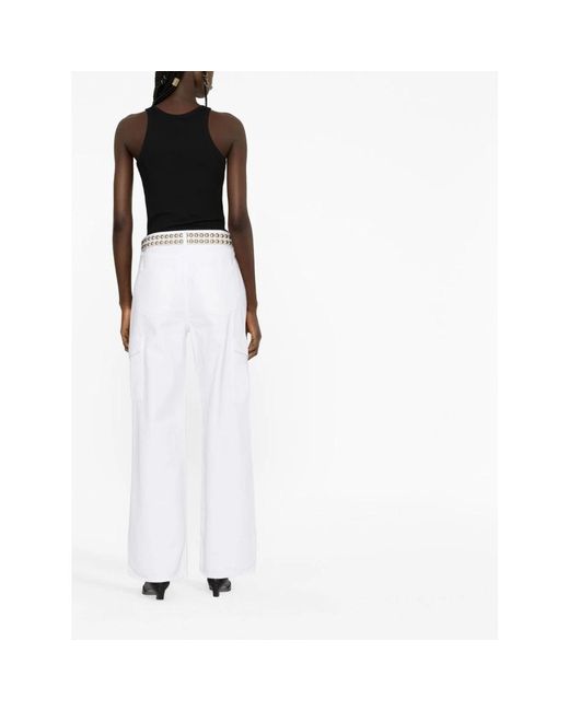 Agolde White Straight Trousers