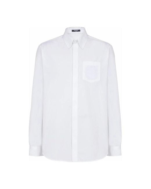 Balmain White Formal Shirts for men