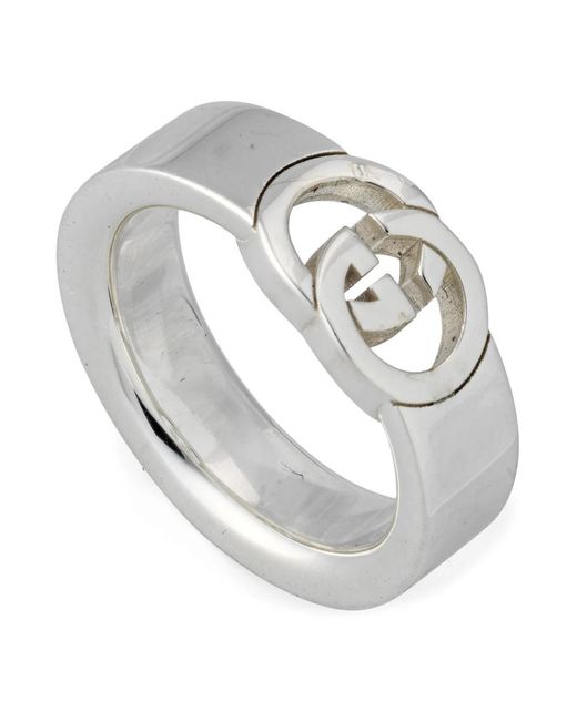 Gucci Metallic Interlocking interlocking g ring aus sterlingsilber