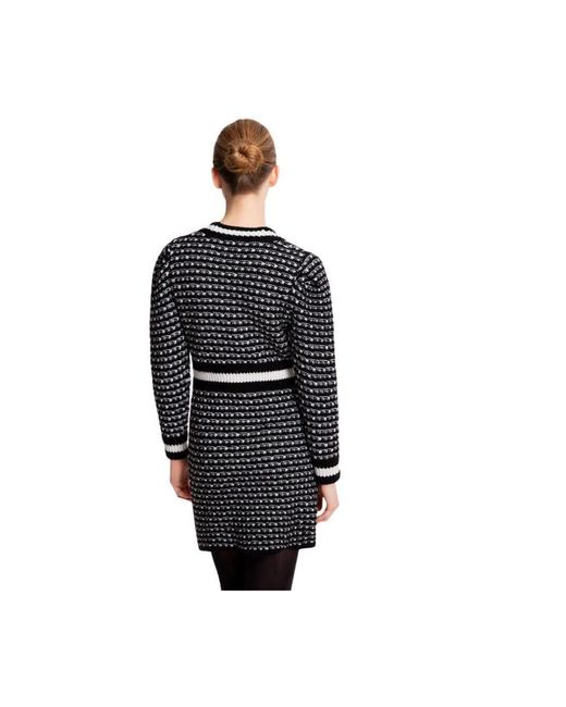 Suncoo Kleedjes ,Zwart ,Two-Tone Fantasy Gebreide Jurk in het Black