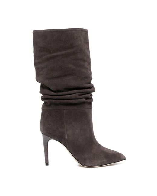 Paris Texas Gray Heeled Boots