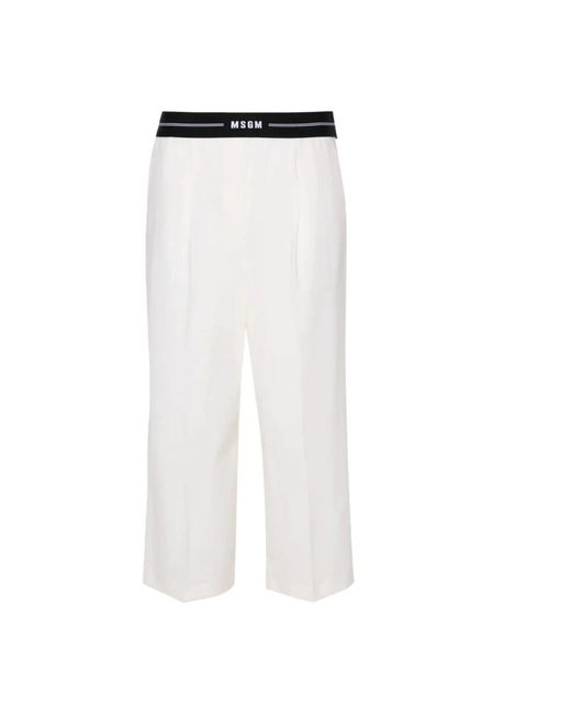 Cropped Trousers MSGM de color White