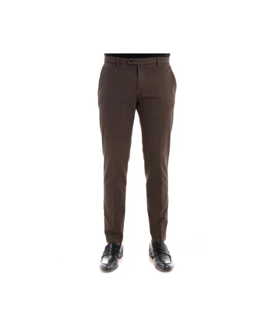 BRIGLIA Brown Suit Trousers for men
