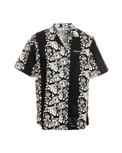 Camicia floreale con colletto a rever di Carhartt in Black da Uomo