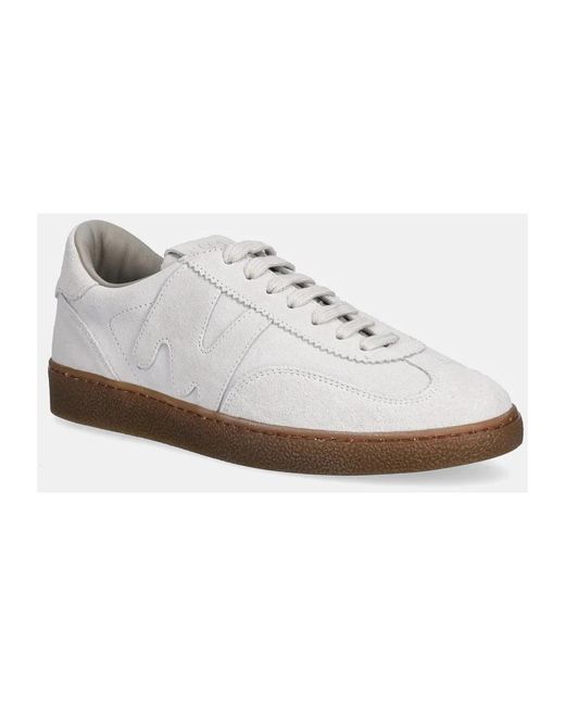 MSGM White Wildleder-Sneaker Mit Niedrigem Schaft
