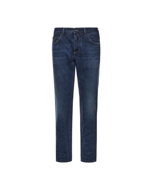 Dolce & Gabbana Blue Straight Jeans for men