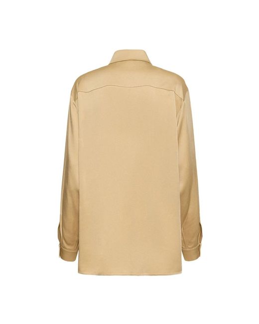 Michael Kors Overhemden ,Hansen Charmeuse Shirt in het Natural