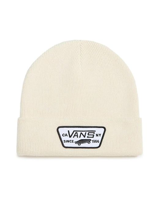 Vans White Minimalistische Polyester-Beanie-Mütze
