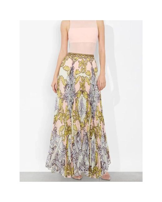 Alice + Olivia Metallic Plissierter Maxirock Reißverschluss
