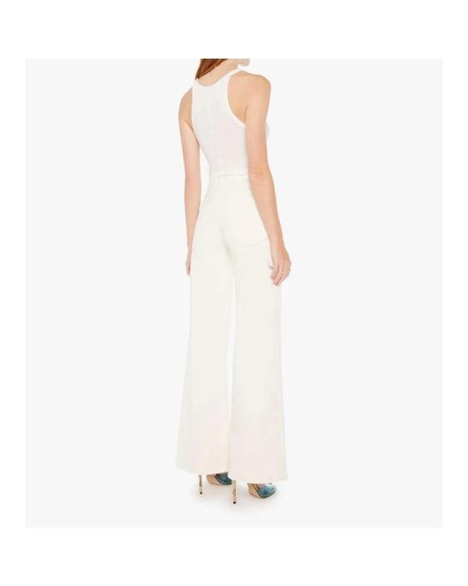 Mother White Wide Trousers
