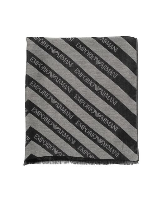 Emporio Armani Gray Winter Scarves for men