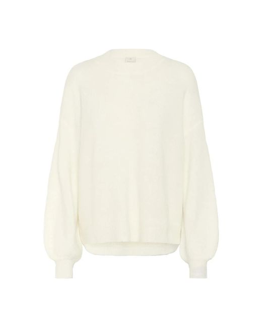 Round-Neck Knitwear Kaffe en coloris White
