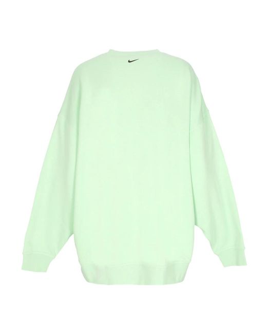Nike Fitness ,Groen ,Katoen Groen/Zwart Crewneck Sweatshirt Met Swoosh Logo in het Green