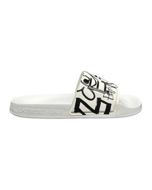 EA7 Weiße Flip-Flops & Slider in White für Herren