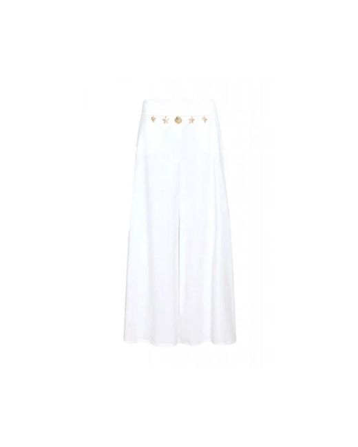 Marella White Wide Trousers