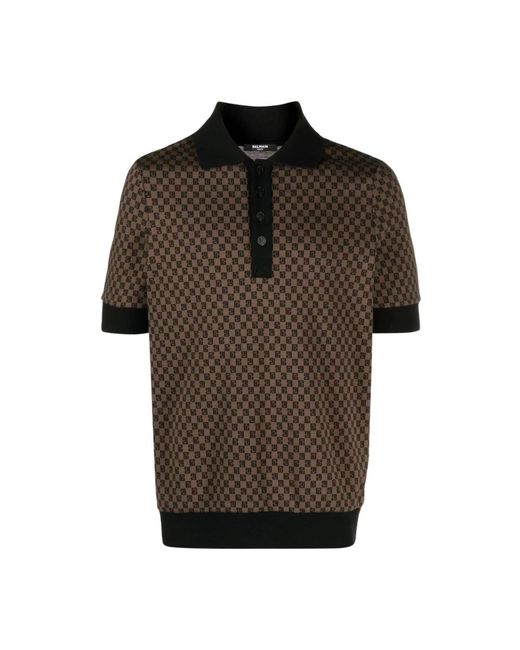 Balmain Brown Polo Shirts for men