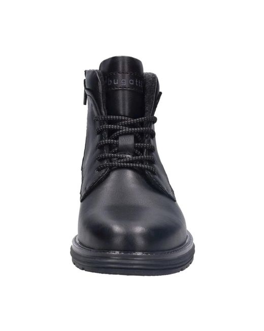 Bugatti Black Lace-Up Boots for men