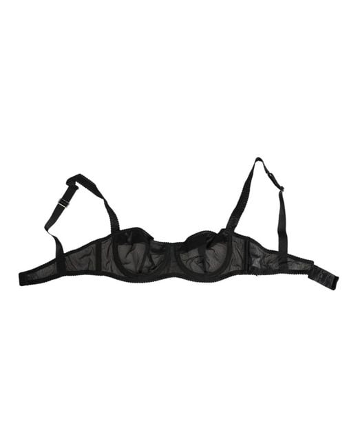 Dolce & Gabbana Black Schwarzer Durchsichtiger Mesh-Bügel-Bh