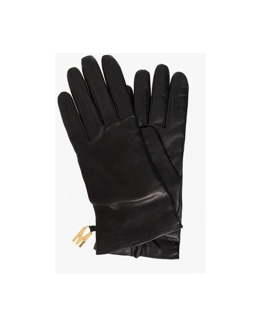 Moschino Black Lederhandschuhe