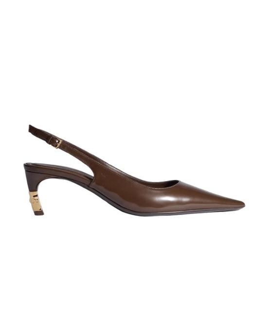 Gucci Brown Castello Slingback Pumps