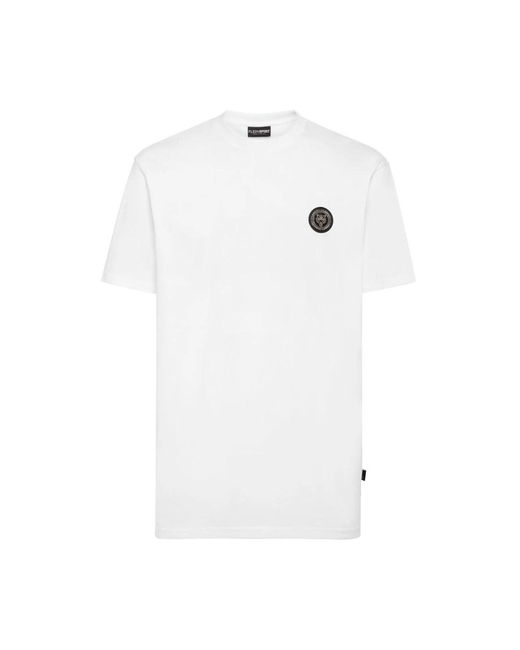 Philipp Plein Baumwoll t-shirt mit kunststoff-plakette in White für Herren