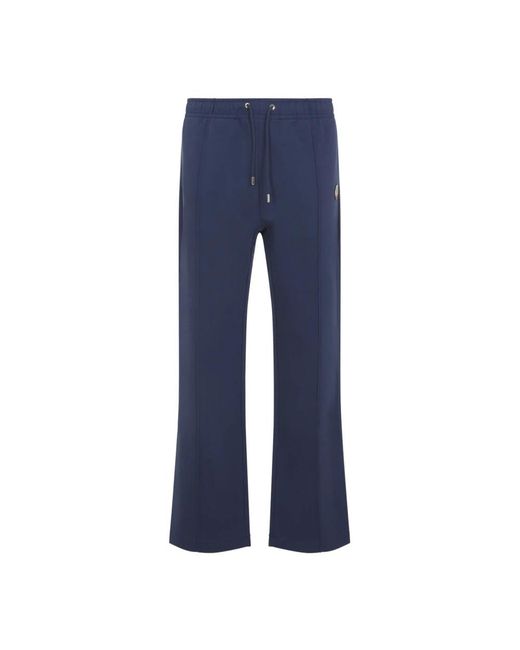 Casablanca Blue Relaxed Fit Cotton Trousers With Drawstring Waistband for men