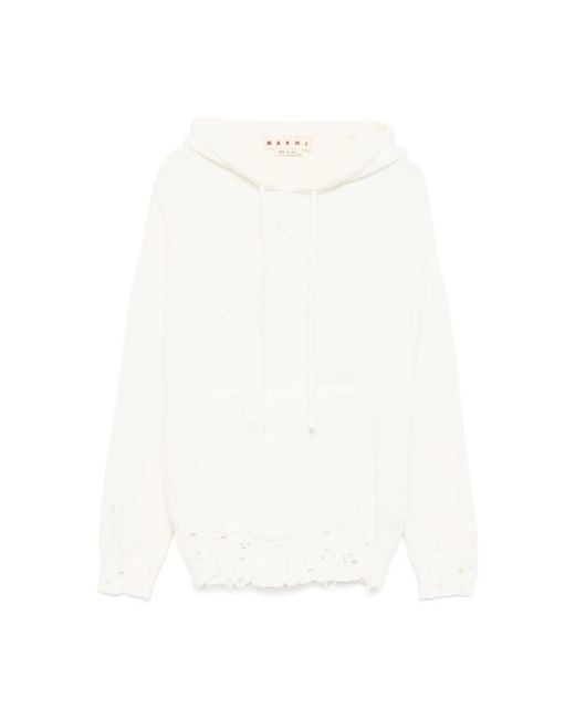 Marni Cremefarbener Pullover Aus Weichem Stoff in White für Herren