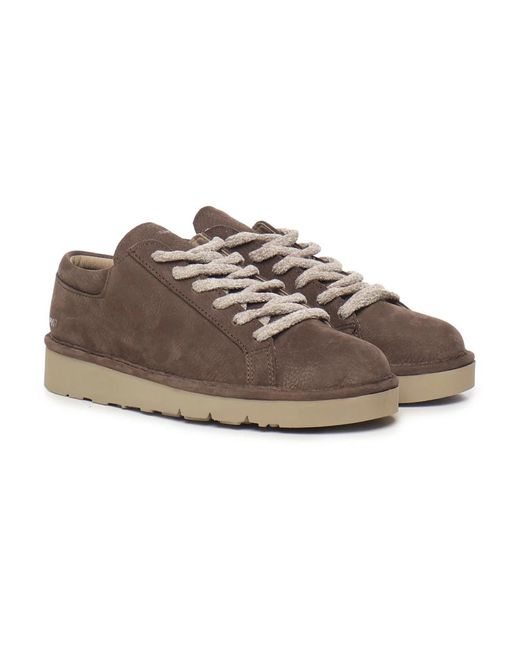Pànchic Veterschoen Van Nubuck Met Platte Zool in het Brown voor heren