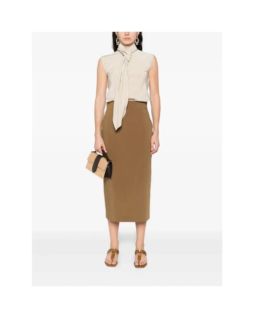 Alberta Ferretti Brown Midi Skirts