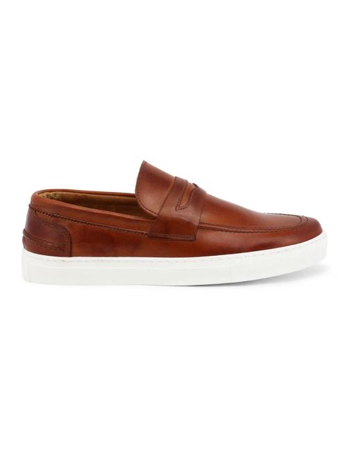 DUCA DI MORRONE Italienische Lederslipper Mit Gummisohle in Brown für Herren
